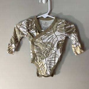 Olive Green Leaf Print One Piece